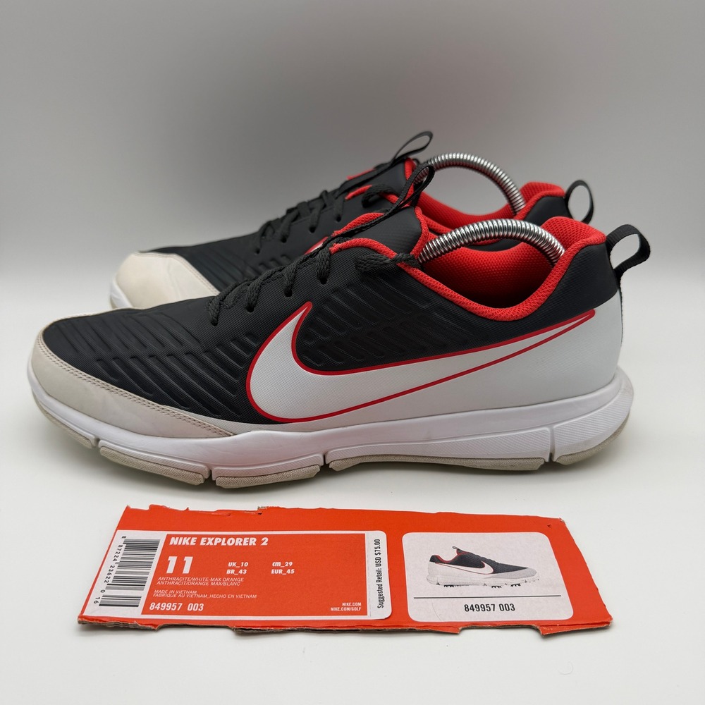 Nike Golf Shoes Mens 11 Explorer 2 849957-003 Spikeless White Red Black